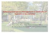 Achieving Emergency Management & Continuity of Operations for Carleton