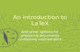 An introduction to  LaTeX