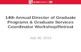 14th Annual Director of Graduate Programs & Graduate Services Coordinator Workshop/Retreat