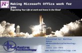 Making Microsoft Office work for you Organizing  Your  Life at work and home in  the Cloud