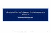 A Solution Model and Tool for Supporting the Negotiation of Security Decisions in  E-Business Collaborations
