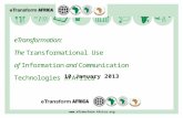eTransformation : The Transformational Use of  Information  and  Communication Technologies  in Africa