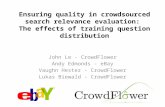 Ensuring quality in  crowdsourced  search  relevance evaluation : The  effects of training question distribution