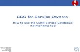CSC for Service Owners