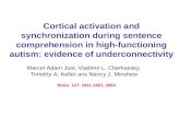 Cortical activation and synchronization during sentence comprehension in high-functioning autism: evidence of underconnectivity