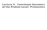 Lecture 9.  Functional Genomics at the Protein Level: Proteomics
