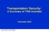 Transportation Security: A Summary of TRB Activities December 2003