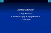 STAFF SAFETY Body Mechanics  Healthcare Safety & Injury Prevention  Code Silver