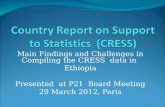Country Report on Support to Statistics  (CRESS)