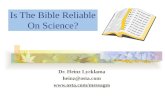 Is The Bible Reliable  On Science?