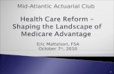 Health Care Reform – Shaping the Landscape of Medicare Advantage 