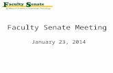 Faculty Senate Meeting  January 23, 2014