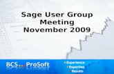 Sage User Group Meeting November 2009
