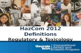 HazCom  2012 Definitions Regulatory & Toxicology