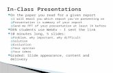 In-Class Presentations