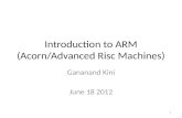 Introduction to ARM (Acorn/Advanced  Risc  Machines)