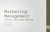 Marketing Management Intro Lecture Recap