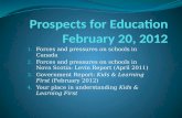 Prospects for Education February 20, 2012