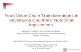 Food Value Chain Transformations in Developing Countries:  Nutritional  Implications