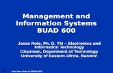 Management and Information Systems BUAD 600