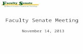 Faculty Senate Meeting  November 14, 2013