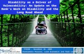 Disability as a Driver of Vulnerability: An Update on the Bank’s Work on Disability and the Long Road Ahead