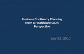Business Continuity Planning from a Healthcare CIO’s Perspective