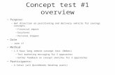 Concept test #1 overview