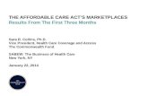 THE AFFORDABLE CARE ACT’S MARKETPLACES   Results From The First Three Months