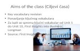 Aims of the class ( Ciljevi č asa )