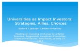 Universities as Impact Investors:  Strategies, Allies, Choices