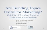 Are  Trending Topics Useful for  Marketing? Visibility  of  Trending Topics  vs  Traditional Advertisement