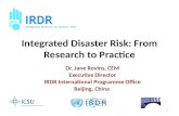 Integrated Disaster Risk: From Research to Practice