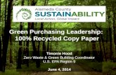 Green Purchasing Leadership:  100% Recycled Copy Paper