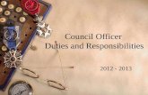 Council Officer  Duties and Responsibilities