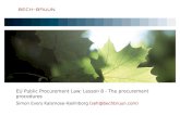 EU Public Procurement Law: Lesson 8 - The procurement procedures