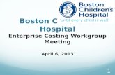 Boston Children’s Hospital Enterprise Costing Workgroup Meeting April 6, 2013