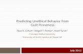 Predicting  Unethical Behavior  from Guilt Proneness