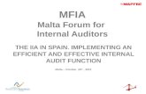 THE IIA IN SPAIN. IMPLEMENTING AN EFFICIENT AND EFFECTIVE INTERNAL AUDIT FUNCTION