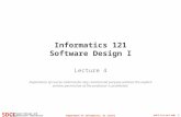 Informatics 121 Software Design I