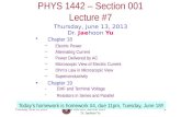 PHYS  1442  – Section  001 Lecture  #7