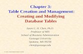 Chapter 3:  Table Creation and Management:  Creating and Modifying Database Tables