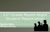 11 th  Grade Parent Night Student Registration