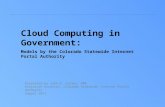 Cloud Computing in Government: Models by the Colorado Statewide Internet Portal Authority