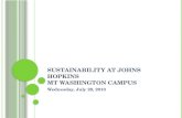 Sustainability at Johns Hopkins Mt Washington Campus