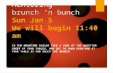 Mentoring +  brunch ‘n bunch Sun Jan 5 We will begin  11:40  am