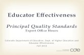 Educator  Effectiveness Principal  Quality Standards Expert Office Hours