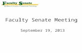 Faculty Senate Meeting  September 19, 2013
