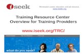Training Resource Center  Overview for  Training Providers