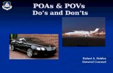 POAs & POVs  Do’s and Don’ts